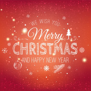 Noel ve yeni yıl kar taneleri, ışık, tatil zemin üzerine yazım yıldız. Vektör çizim. Noel kartı