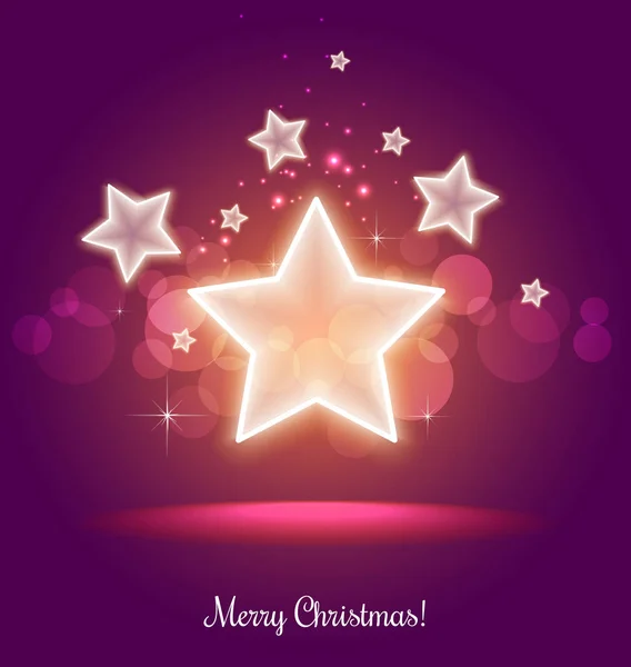 Jul och nyår stjärnor för firandet på holiday bakgrund med ljusa prickar, snöflingor. Vektor eps illustration. Xmas card — Stock vektor