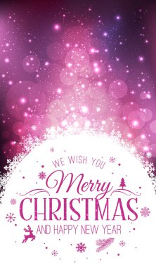 Noel ve yeni yıl kar taneleri, ışık, tatil zemin üzerine yazım yıldız. Vektör çizim. Noel kartı