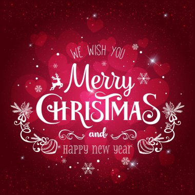 Noel ve yeni yıl kar taneleri, ışık, tatil zemin üzerine yazım yıldız. Vektör çizim. Noel kartı