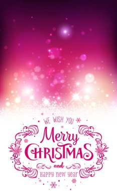 Noel ve yeni yıl kar taneleri, ışık, tatil zemin üzerine yazım yıldız. Vektör çizim. Noel kartı