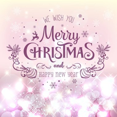 Noel ve yeni yıl kar taneleri, ışık, tatil zemin üzerine yazım yıldız. Vektör çizim. Noel kartı