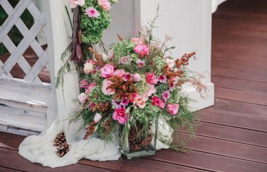 Buket çiçek, düğün dekorasyon, el yapımı.