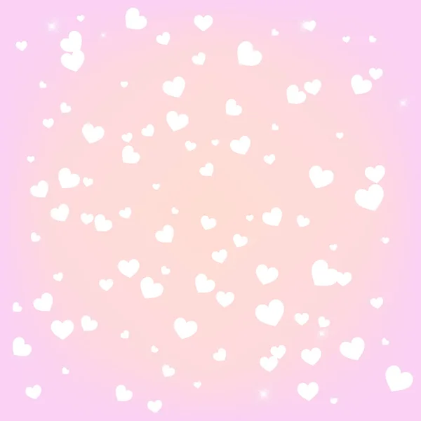 Feliz tarjeta de felicitación del día de San Valentín. Te amo. 14 de febrero. Fondo de vacaciones con corazones, luz, estrellas. Ilustración vectorial . — Vector de stock