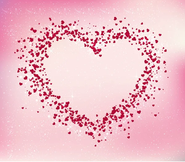 Tarjeta del día de San Valentín, fondo abstracto vector con corazones. Ilustración vectorial . — Vector de stock