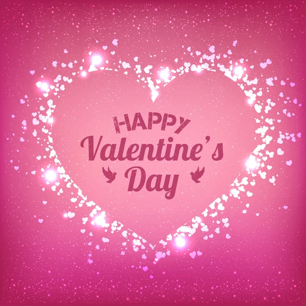Día de San Valentín - tarjeta de felicitación vectorial con corazones sobre fondo blanco. Ilustración vectorial — Archivo Imágenes Vectoriales