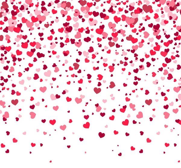 Día de San Valentín - tarjeta de felicitación vectorial con corazones sobre fondo blanco. Ilustración vectorial — Vector de stock