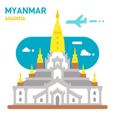 Düz tasarım Ananda Tapınağı