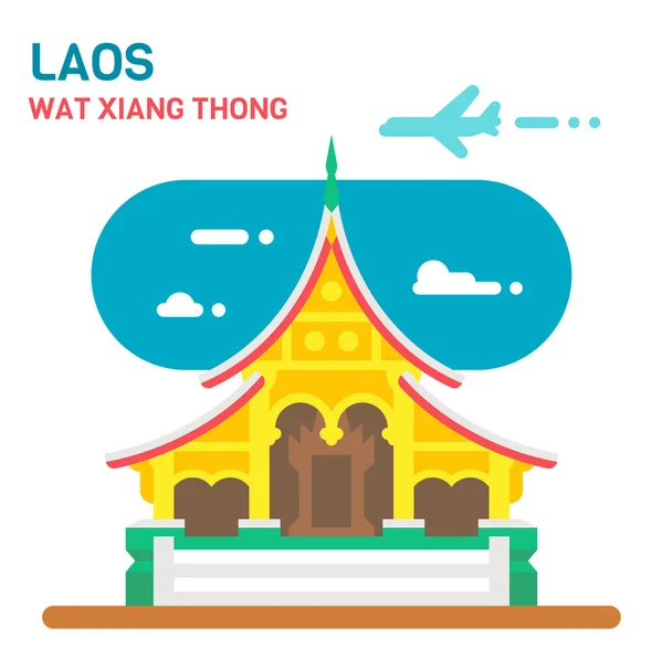 Diseño plano Wat Xiang Thong — Archivo Imágenes Vectoriales