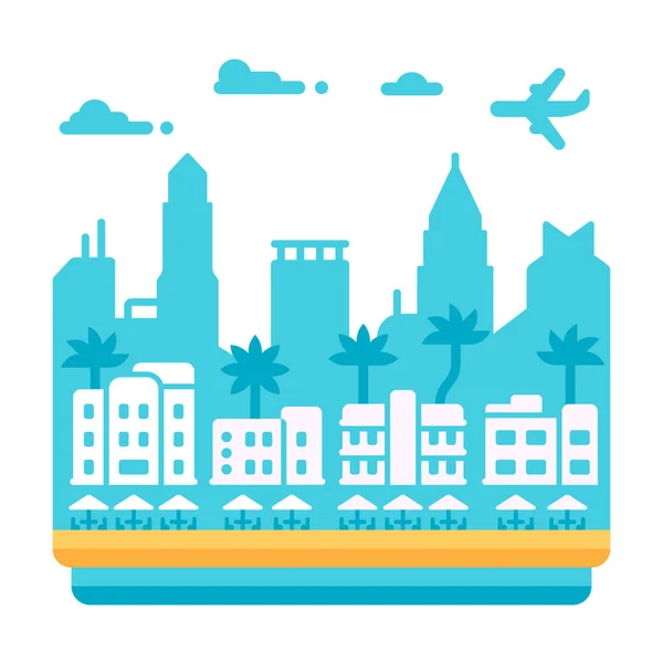 Flat design Miami Beach — Stock Vector