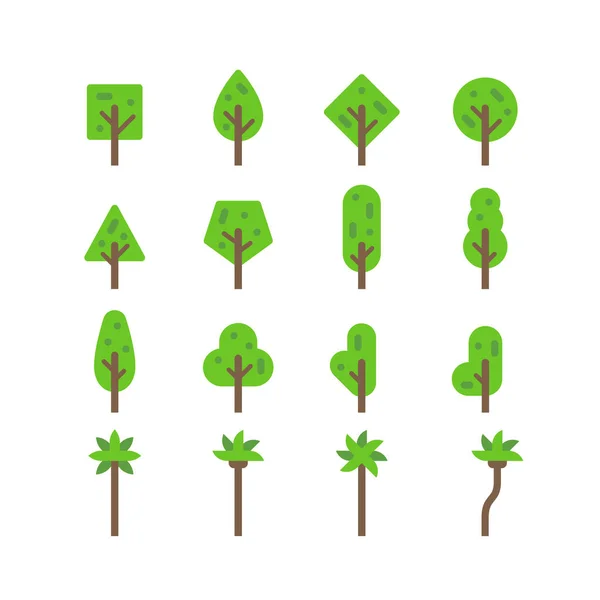 Flat design tree set — Stock Vector