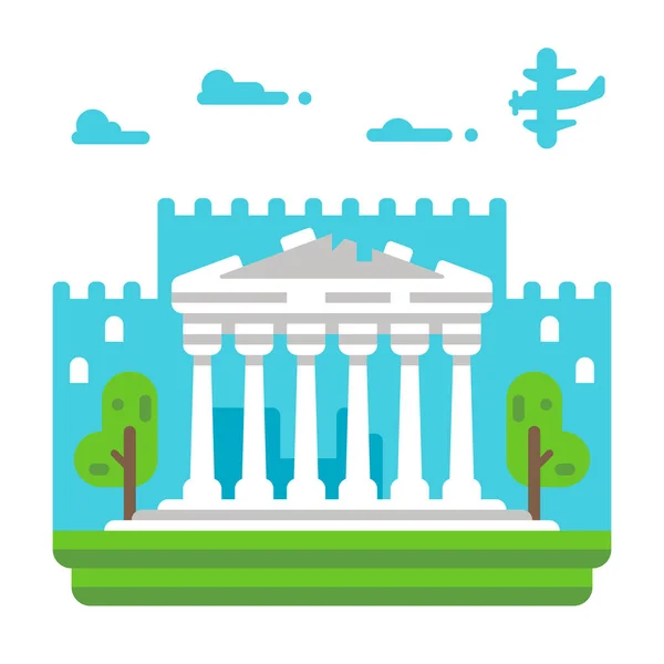 Platte ontwerp Parthenon — Stockvector