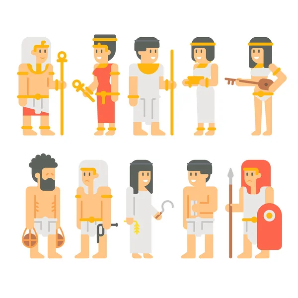 Стародавні єгипетські люди мультфільм сценографія — стоковий вектор
