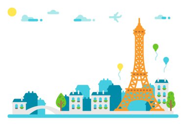 Düz tasarım Eyfel Kulesi Paris