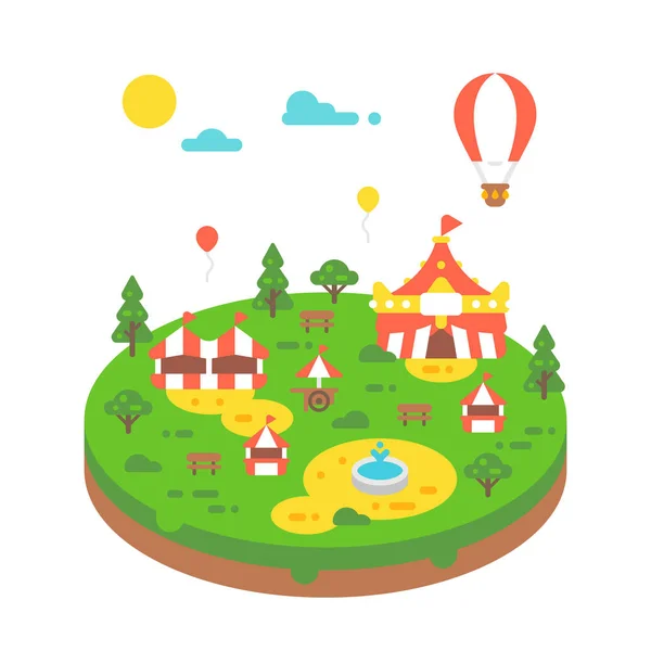 Flat design amusement park — Stock Vector