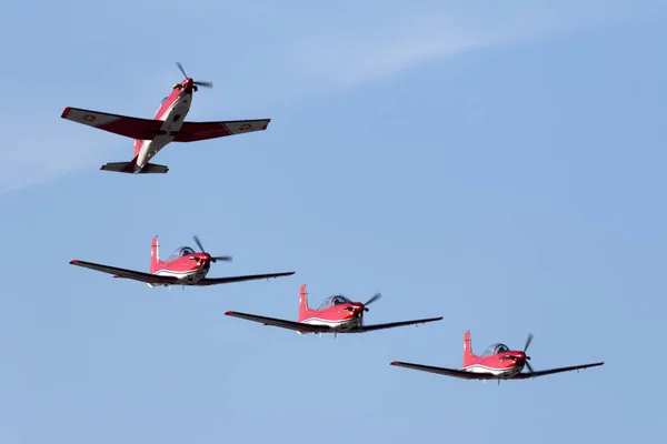 Лука Мальта Сентября 2017 Года Швейцарские Ввс Pilatus Ncpc Швейцарской — стоковое фото