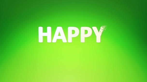 New Year's Text med grön bakgrund. — Stockvideo