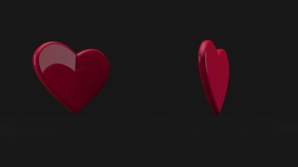 Двойное трехмерное сердце — стоковое видео