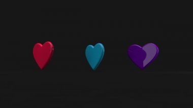 Renkli 3d kalp yüzen