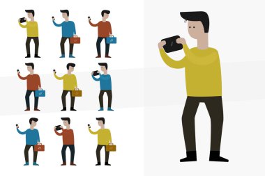 Akıllı telefon adam çizgi film karakteri.