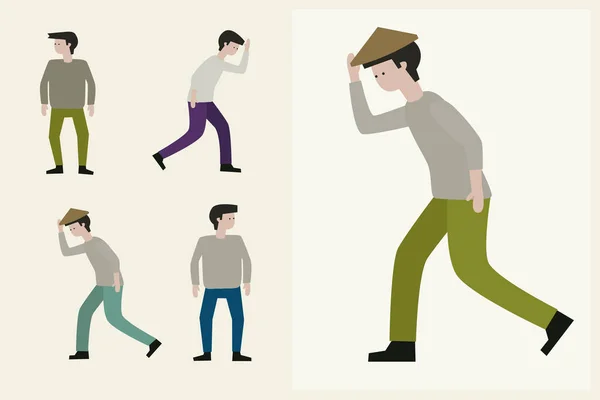 Çiftçi ülke yürüyen adam.