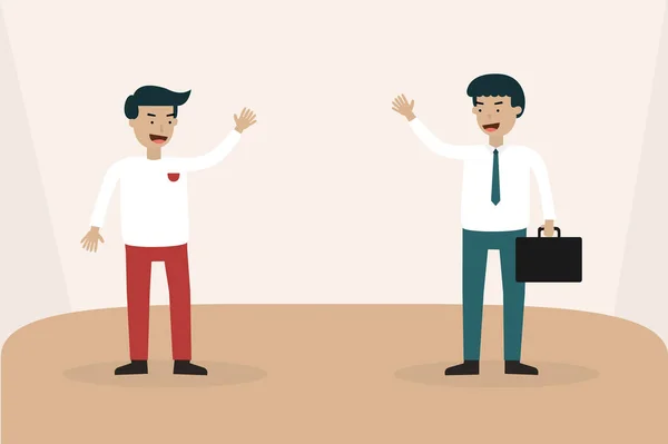 Toplantı işadamı konuşmak ve veda kadar el.