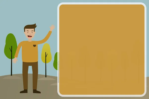 Adam doğa arka planda