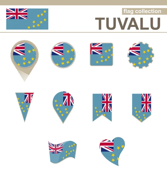 Kolekce Vlajka Tuvalu — Stockový vektor