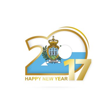 San Marino bayrak desenli yıl 2017. Mutlu yeni yıl tasarım.