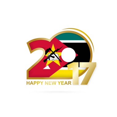 Yıl 2017 Mozambik bayrak desenli.