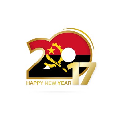Yıl 2017 Angola bayrak desenli.