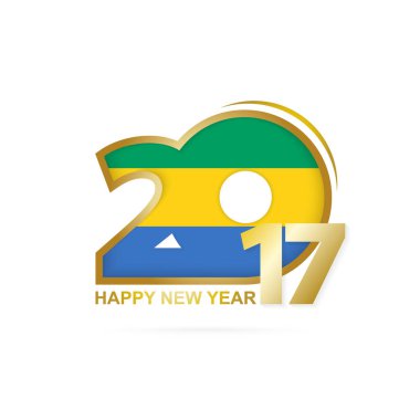 Yıl 2017 Gabon bayrak desenli.