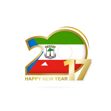 Yıl 2017 Ekvator Ginesi bayrak desenli.