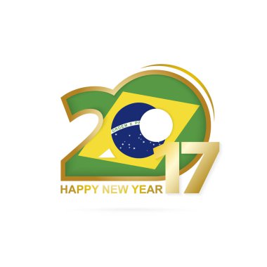 Yıl 2017 Brezilya bayrak desenli.