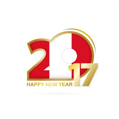 Yıl 2017 Peru bayrak desenli. 