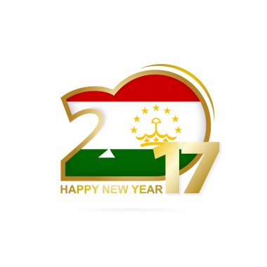 Tacikistan bayrağı desenli yıl 2017. Mutlu yeni yıl tasarım.
