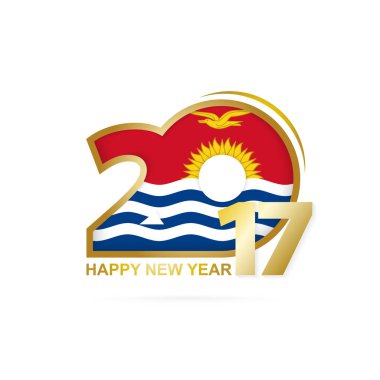 Yıl 2017 Vanuatu bayrak desenli. Mutlu yeni yıl tasarım beyaz arka plan üzerinde. 