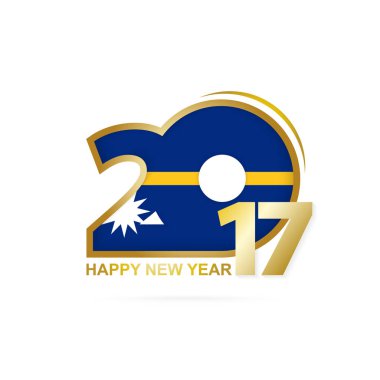 Yıl 2017 Vanuatu bayrak desenli. Mutlu yeni yıl tasarım beyaz arka plan üzerinde. 