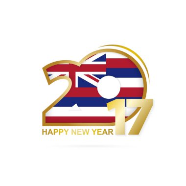 Yıl 2017 Hawaii devlet bayrak desenli. 