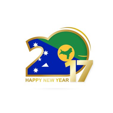 Yıl 2017 Christmas Adası bayrak desenli.