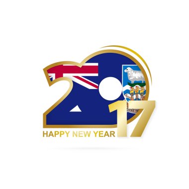 Yıl 2017 Falkland Adaları bayrak desenli.