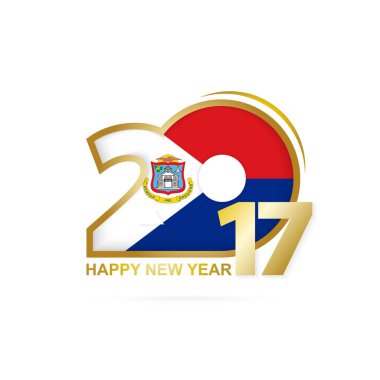 Yıl 2017 Sint Maarten bayrak desenli.