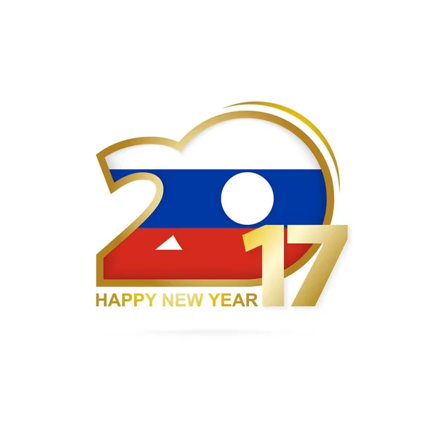 Année 2017 avec la Russie Modèle de drapeau . — Image vectorielle