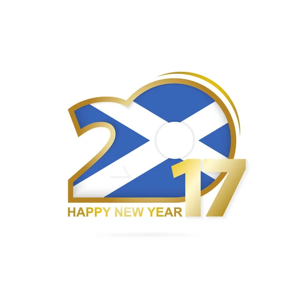 2017 год с изображением флага Шотландии . — стоковый вектор