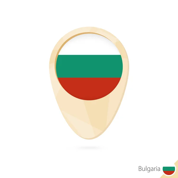 Pointeur de carte avec drapeau de Bulgarie. Icône carte abstraite orange . — Image vectorielle
