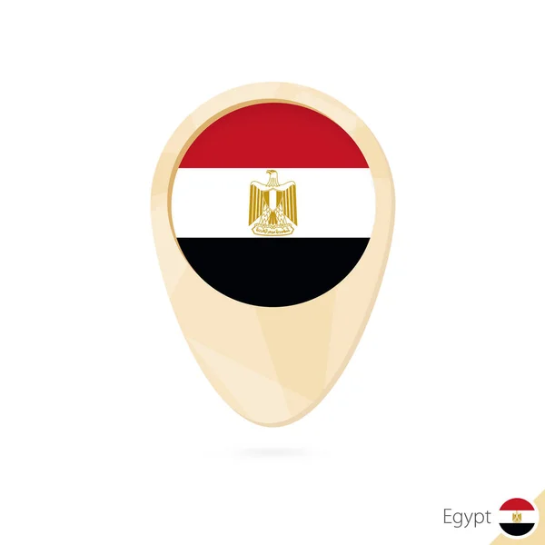 Puntero de mapa con bandera de Egipto. Icono de mapa abstracto naranja . — Vector de stock