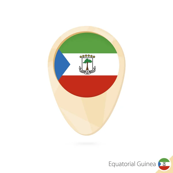 Kartenzeiger mit Flagge von Äquatorialguinea. orangefarbene abstrakte Karte. — Stockvektor