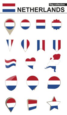 Hollanda bayrağı koleksiyonu. Büyük set tasarımı için.