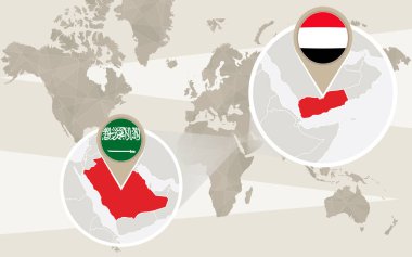 Dünya harita zum Yemen, Suudi Arabistan