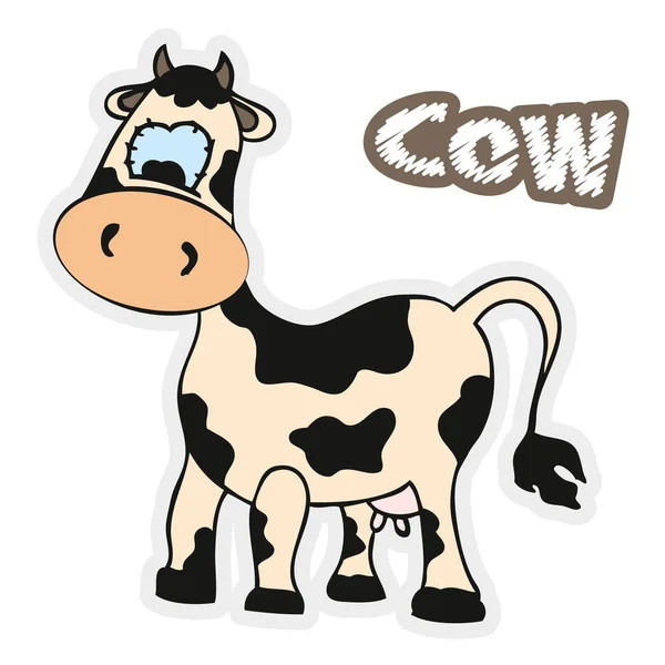 Fun vache dessin animé — Image vectorielle